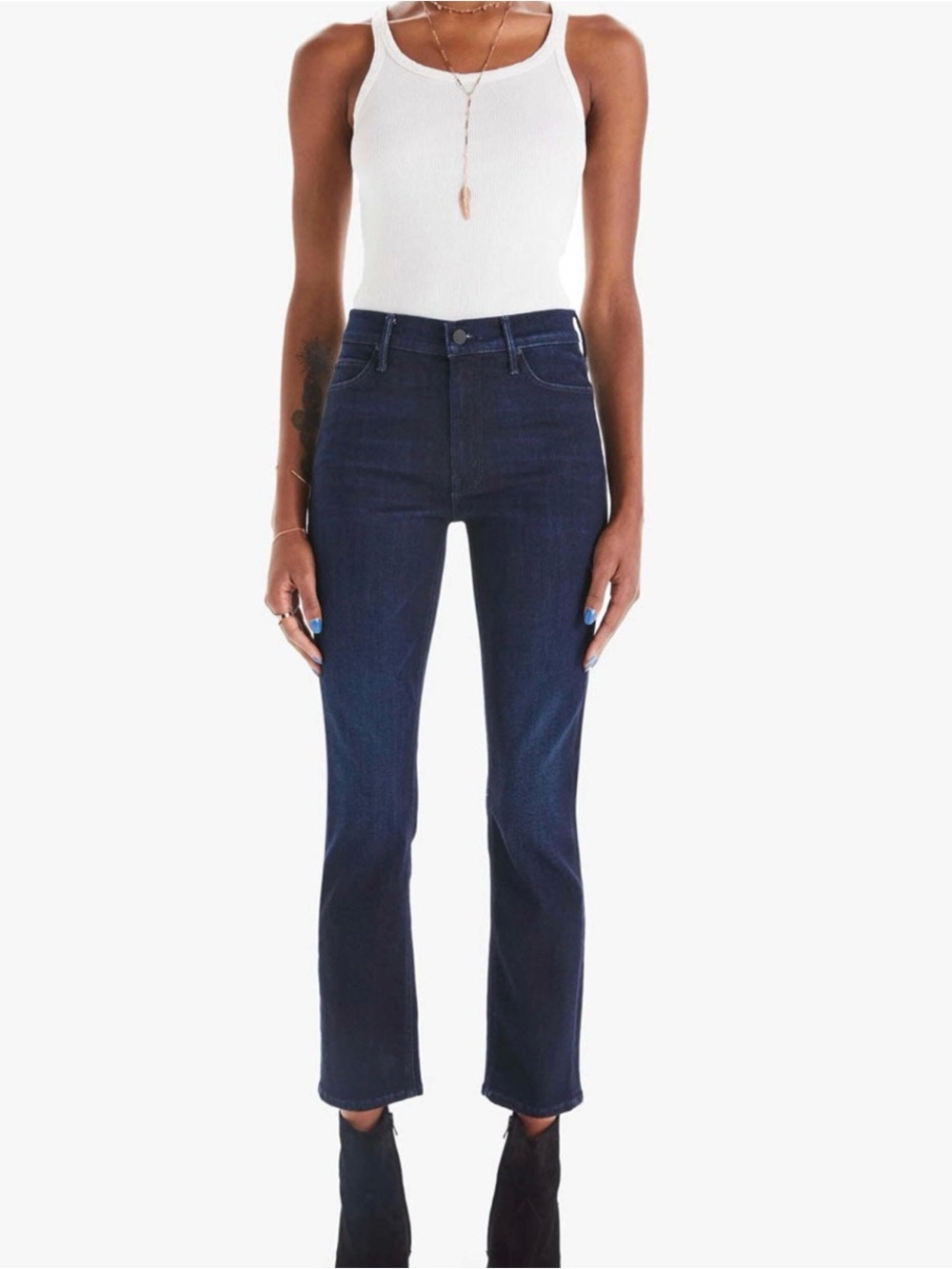 MOTHER Mid Rise Dazzler Ankle Jeans Now or Never